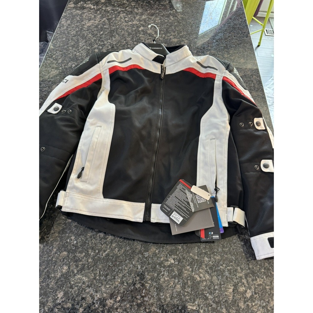 Sedici Alexi 2 Mesh Motorcycle Jacket White Black Red CE Level 2 Armor Large NEW